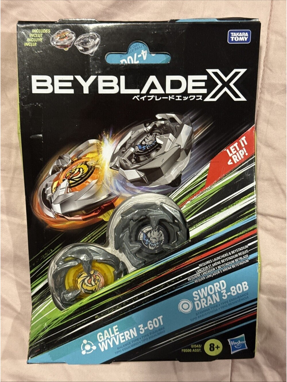 Beyblade X - Dual Pack Set - Gale Wyvern 3-60T & Sword Dran 3-80B - NEW